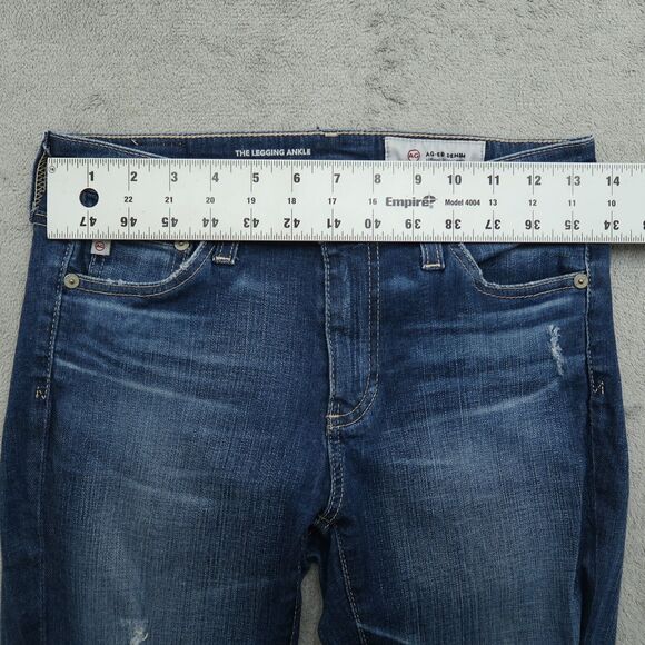 Adriano Goldschmied AG Women's 26R Low-Rise Legging Ankle 28" Inseam Distressed - Picture 14 of 15